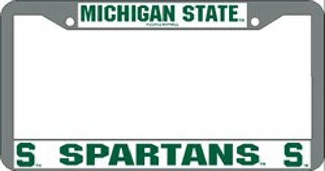 Marco cromado para matrícula de los Spartans del estado de Michigan