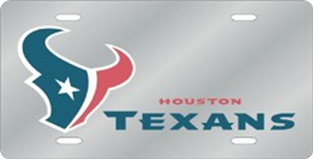 Matrícula de los Houston Texans cortada con láser en color plata