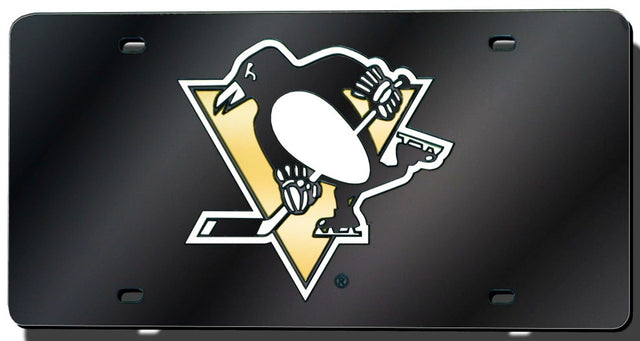 Matrícula de los Pittsburgh Penguins cortada con láser en color negro