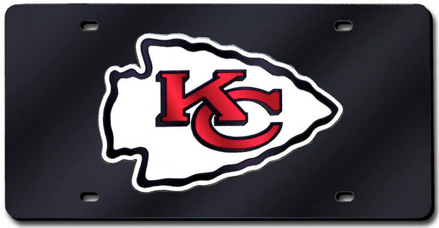 Matrícula de los Kansas City Chiefs cortada con láser en color negro