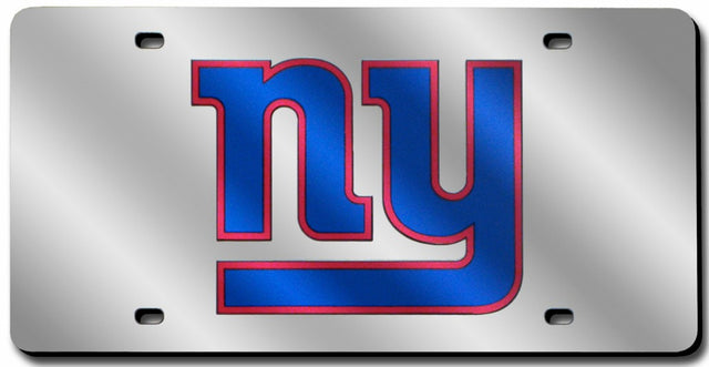 Matrícula de los New York Giants cortada con láser en color plata