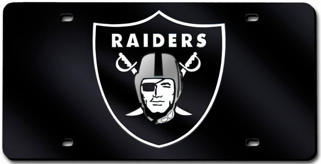 Matrícula de los Raiders de Las Vegas cortada con láser en color negro