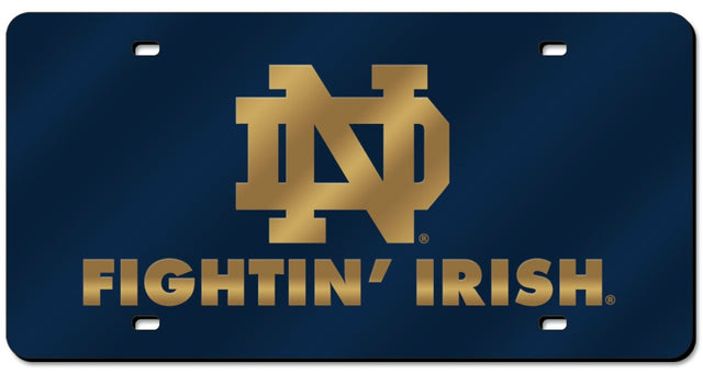 Matrícula de Notre Dame Fighting Irish cortada con láser en azul marino