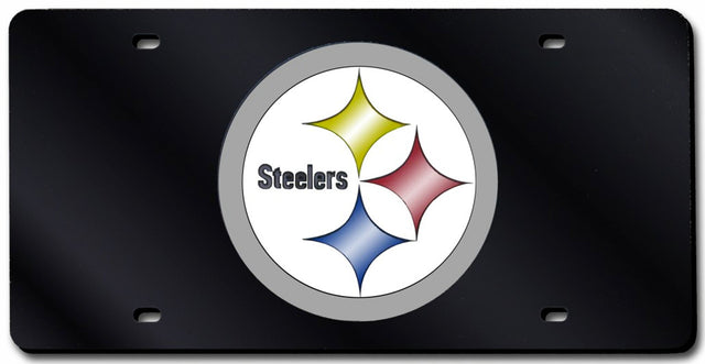 Matrícula de los Pittsburgh Steelers cortada con láser en color negro