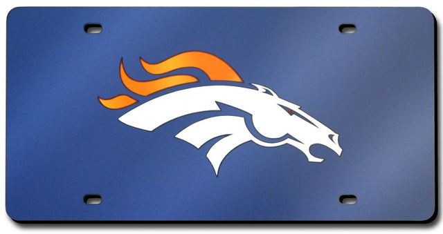 Matrícula de los Denver Broncos cortada con láser en color azul marino