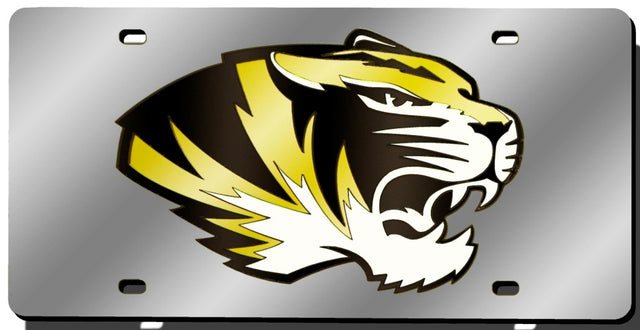 Matrícula de los Missouri Tigers cortada con láser en color plata