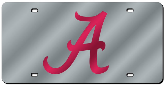 Matrícula de Alabama Crimson Tide cortada con láser con escritura plateada