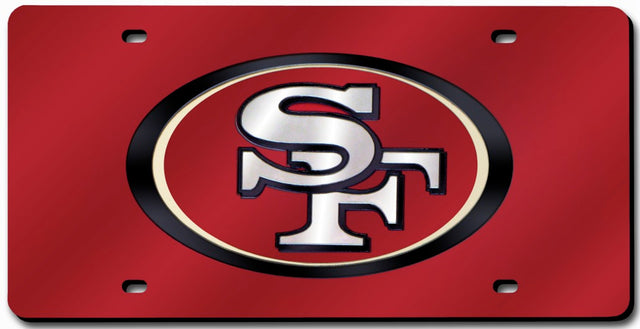 Matrícula de los San Francisco 49ers cortada con láser en color rojo