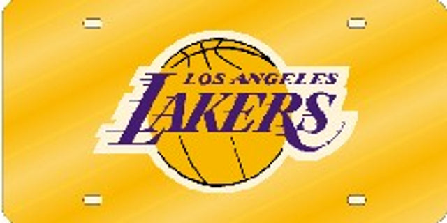 Los Angeles Lakers License Plate Laser Cut Yellow