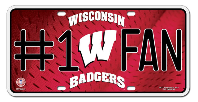 Wisconsin Badgers License Plate - #1 Fan