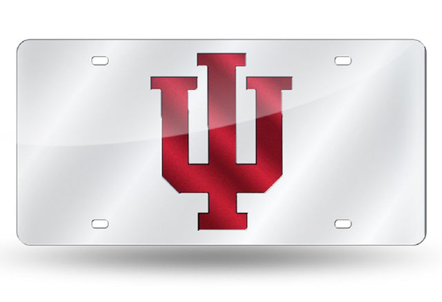 Matrícula de Indiana Hoosiers cortada con láser en color plata