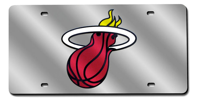 Miami Heat License Plate Laser Cut Silver