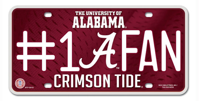 Matrícula de Alabama Crimson Tide n.° 1 Fan