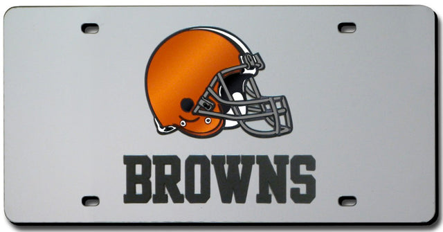 Matrícula de los Cleveland Browns cortada con láser en color plata