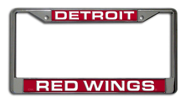 Marco para matrícula de los Detroit Red Wings cortado con láser en cromo