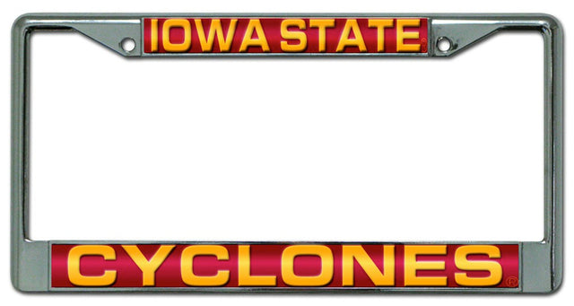 Marco para matrícula de Iowa State Cyclones cortado con láser y cromado