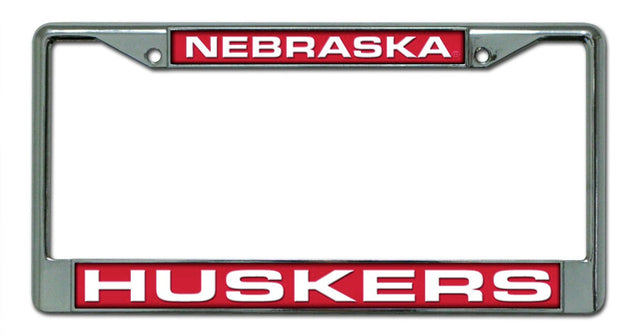 Nebraska Cornhuskers License Plate Frame Laser Cut Chrome