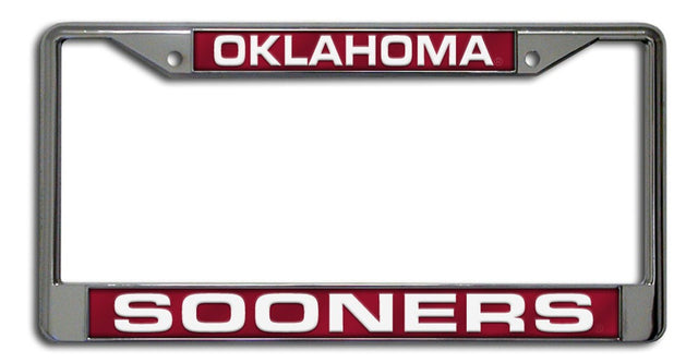 Marco para matrícula de Oklahoma Sooners cortado con láser y cromado