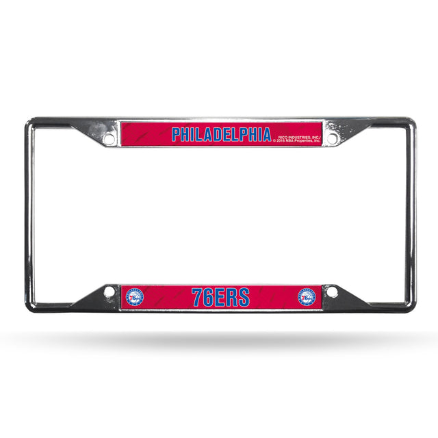 Philadelphia 76ers License Plate Frame Chrome EZ View