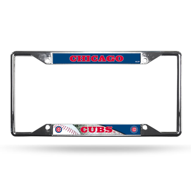 Chicago Cubs License Plate Frame Chrome EZ View