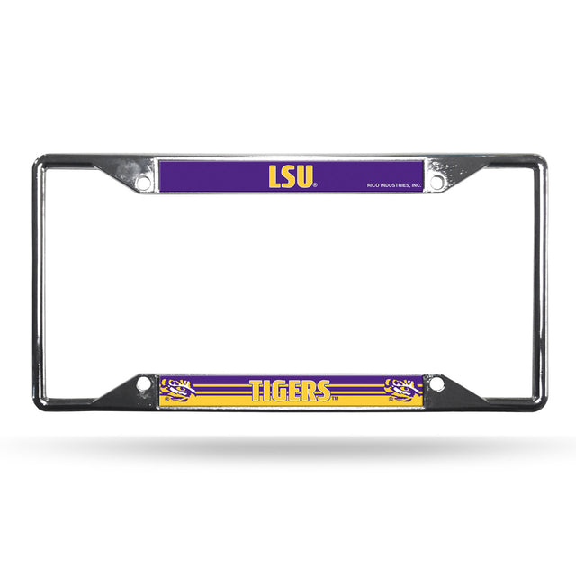 Marco para matrícula de LSU Tigers cromado de fácil visualización