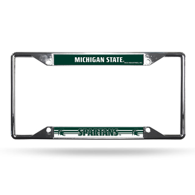 Marco para matrícula de Michigan State Spartans cromado de fácil visualización