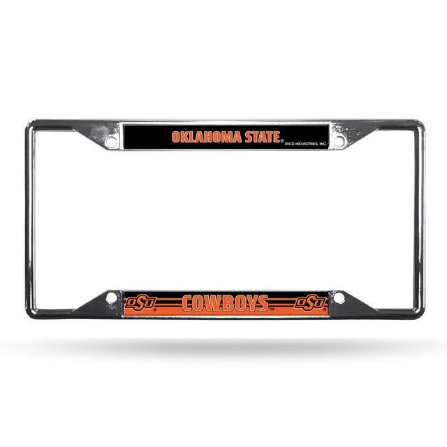 Oklahoma State Cowboys License Plate Frame Chrome EZ View