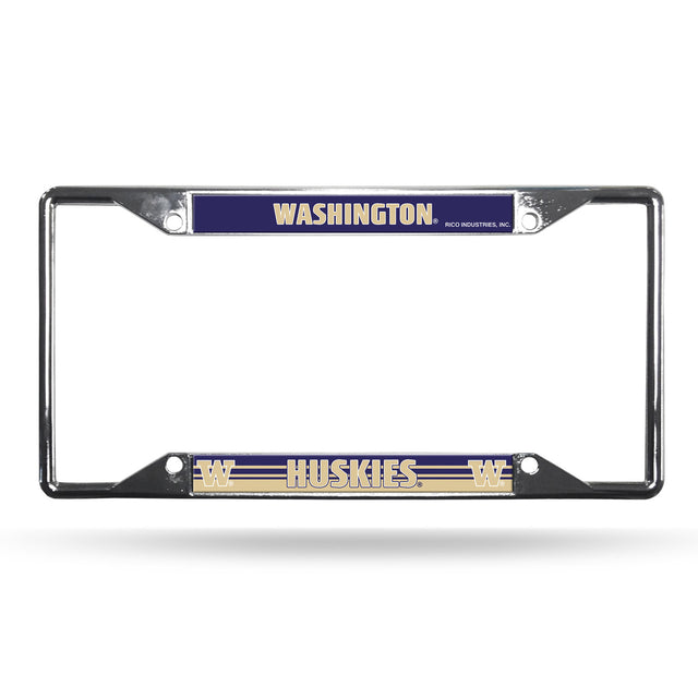 Marco para matrícula de Washington Huskies cromado de fácil visualización