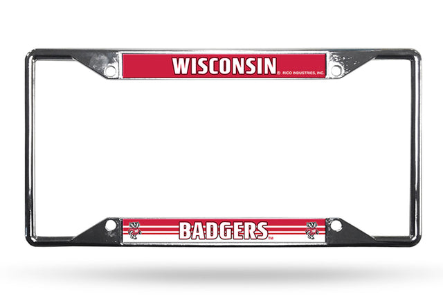 Wisconsin Badgers License Plate Frame Chrome EZ View