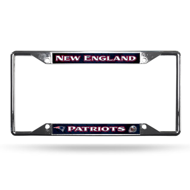 New England Patriots License Plate Frame Chrome EZ View