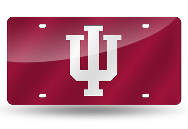 Matrícula de Indiana Hoosiers cortada con láser en color rojo