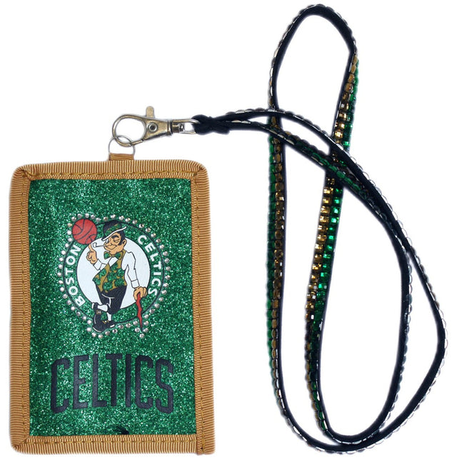 Cartera de los Boston Celtics con cordón de cuentas