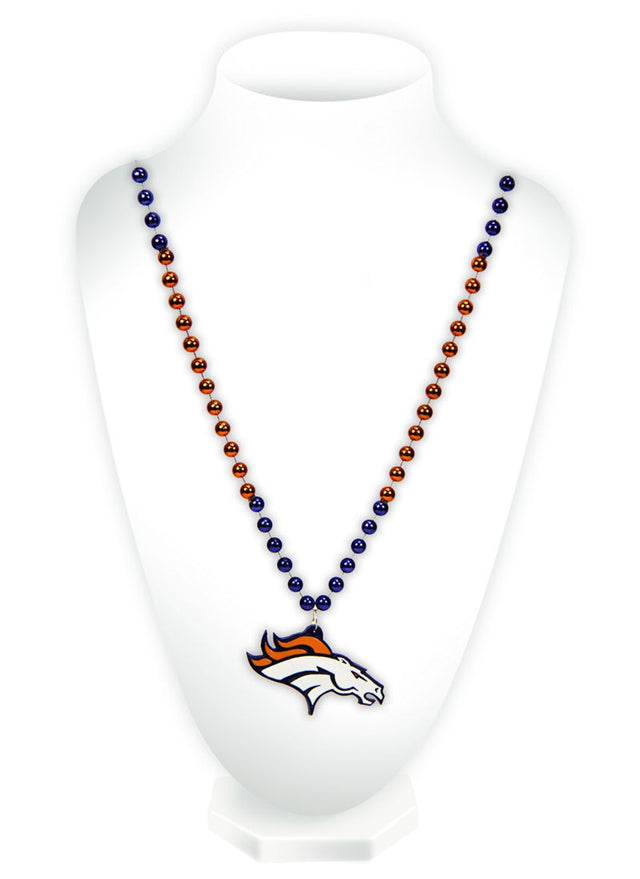 Cuentas de los Denver Broncos con medallón estilo Mardi Gras