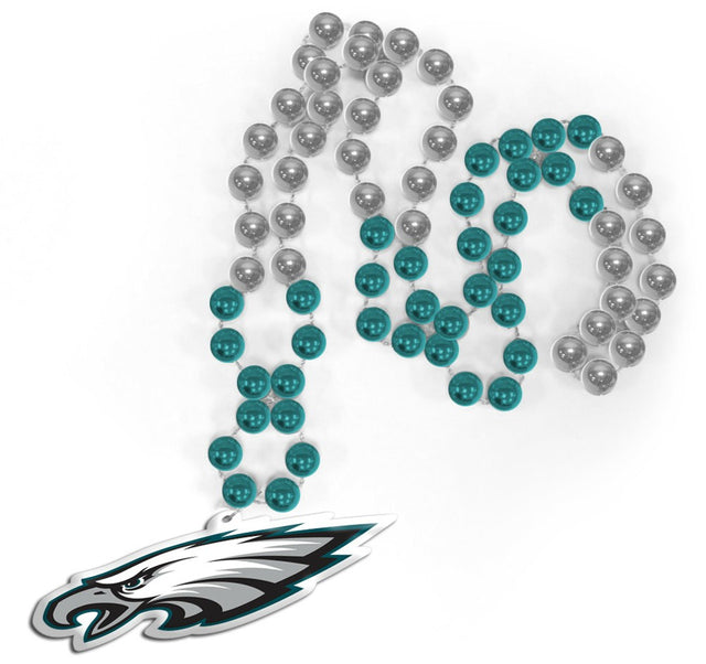 Cuentas de los Philadelphia Eagles con medallón estilo Mardi Gras