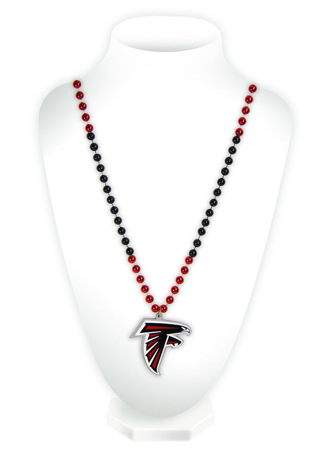 Atlanta Falcons Beads with Medallion Mardi Gras Style