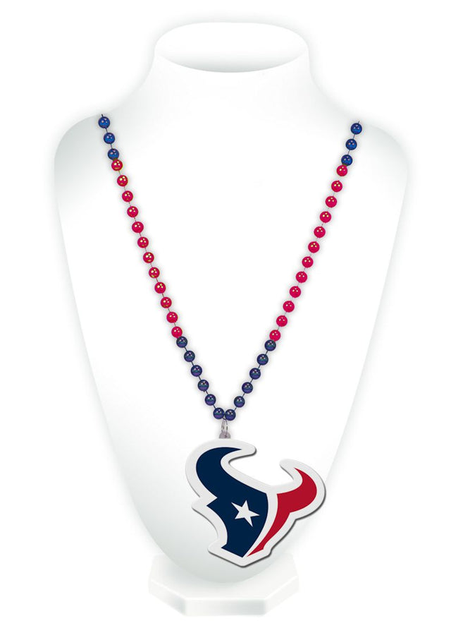 Cuentas de los Houston Texans con medallón estilo Mardi Gras