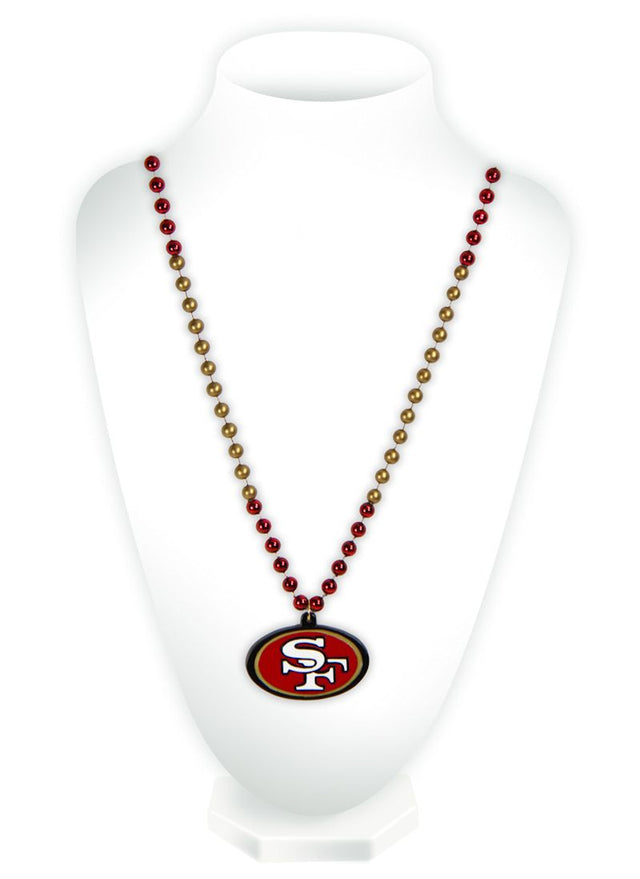 Cuentas de los San Francisco 49ers con medallón estilo Mardi Gras