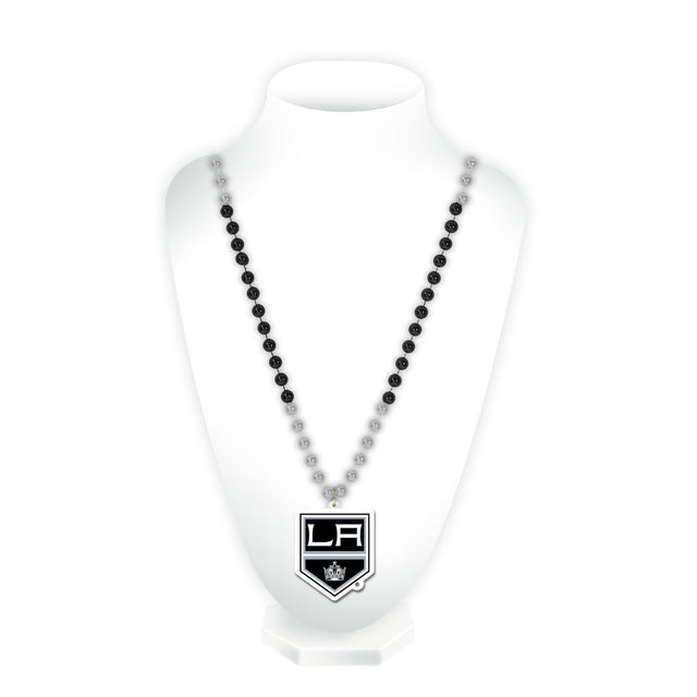 Los Angeles Kings Beads with Medallion Mardi Gras Style