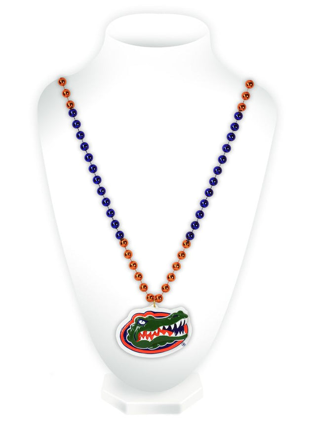 Florida Gators Beads with Medallion Mardi Gras Style