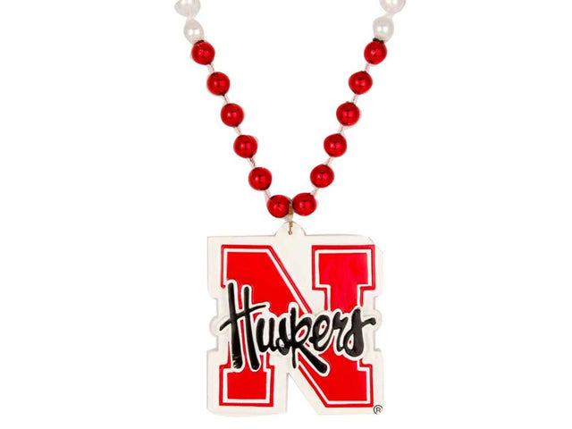 Cuentas de Nebraska Cornhuskers con medallón estilo Mardi Gras CO