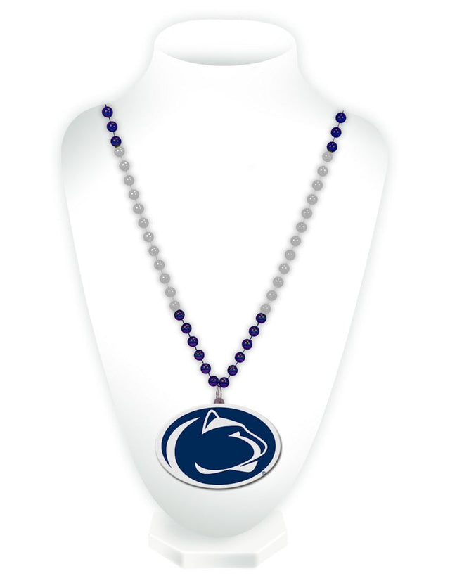 Cuentas de Mardi Gras de los Penn State Nittany Lions con medallón