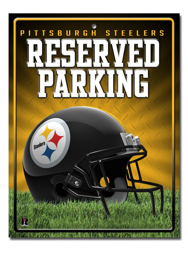 Letrero de metal para estacionamiento de los Pittsburgh Steelers