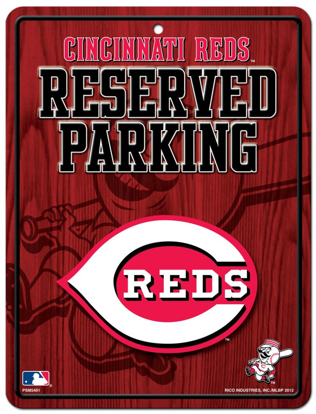 Letrero de metal para estacionamiento de los Cincinnati Reds