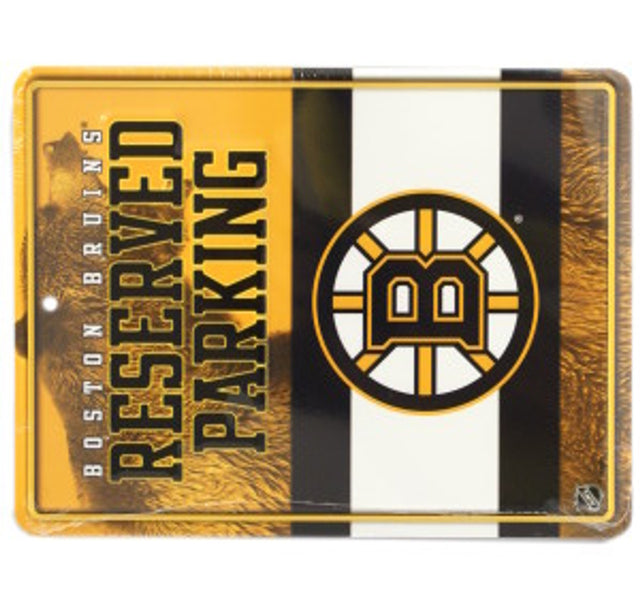 Letrero de estacionamiento de metal de los Boston Bruins