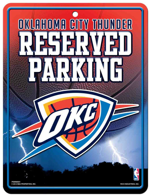 Letrero de metal para estacionamiento de Oklahoma City Thunder