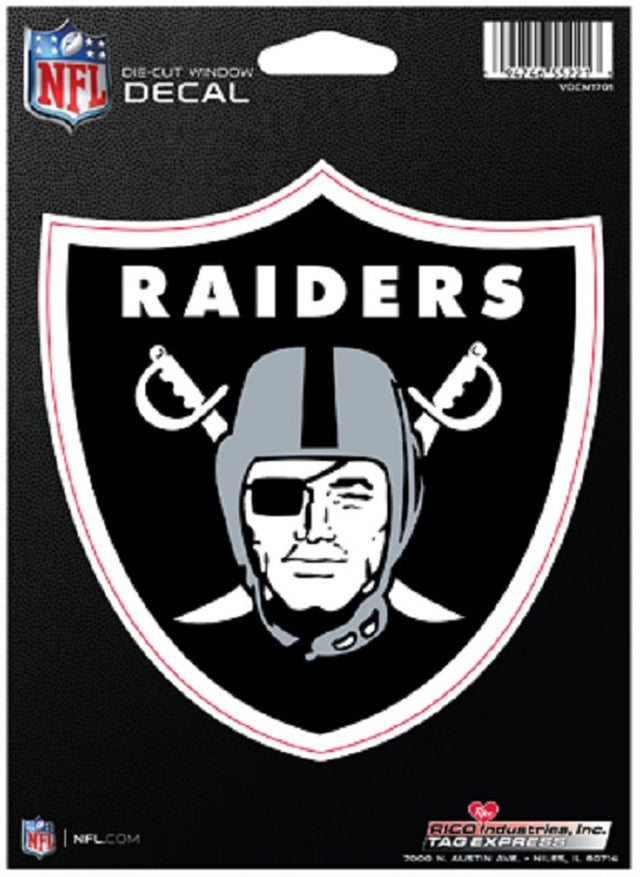 Calcomanía troquelada mediana de Los Vegas Raiders