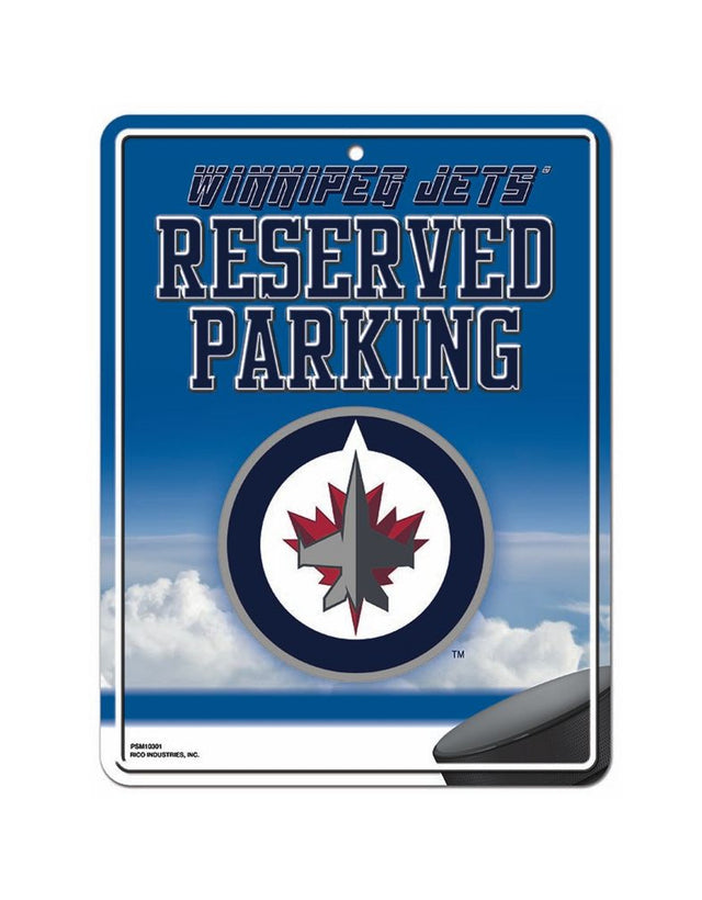 Letrero de metal para estacionamiento de los Winnipeg Jets