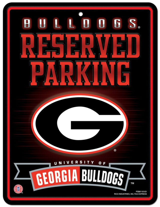 Letrero de metal para estacionamiento de Georgia Bulldogs