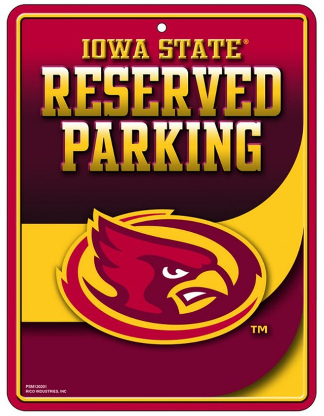 Letrero de metal para estacionamiento de Iowa State Cyclones