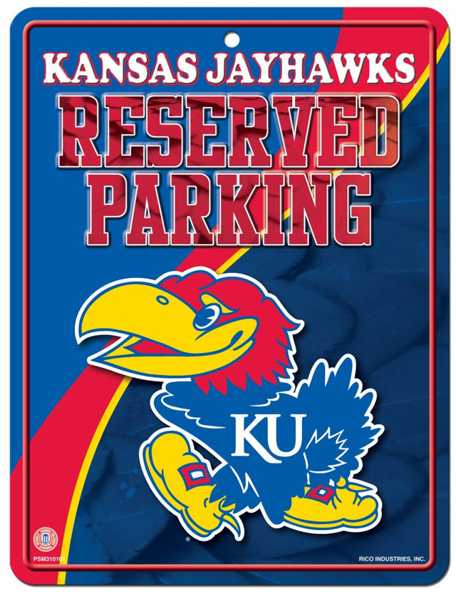 Kansas Jayhawks Metal Parking Sign